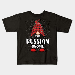 Russian Gnome Red Buffalo Plaid Christmas Pajama Matching Family Kids T-Shirt